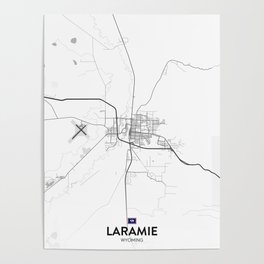 Laramie, Wyoming, United States - Light City Map Poster