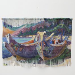 Emily Carr First Nations War Canoes in Alert Bay Wall Hanging