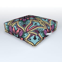 Boho Bright Mandala Pattern Outdoor Floor Cushion