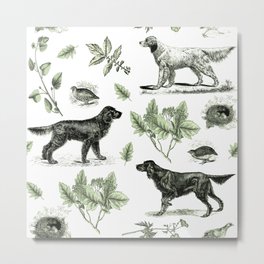BIRD DOGS & GREEN LEAVES Metal Print