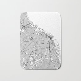 Buenos Aires White Map Bath Mat | Illustration, Road, Vector, Argentina, Maps, Minimal, City, Modern, Black And White, Graphicdesign 