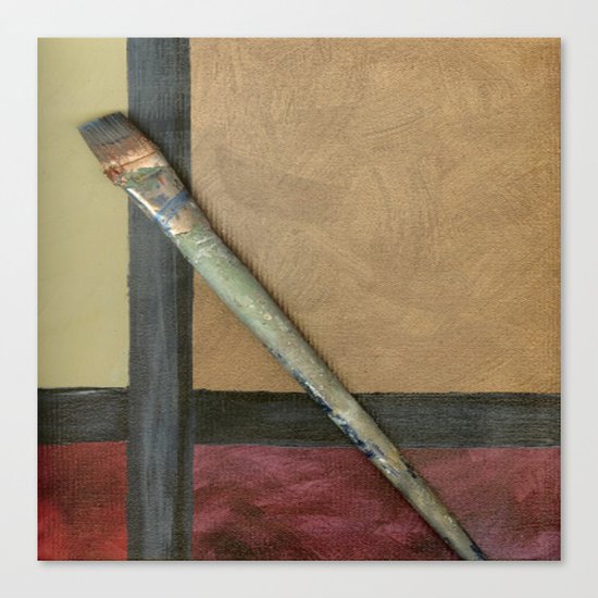 Artist Brush On Abstract Copper Canvas Artwork - Vintage - Modern Art - Painter Canvas Print