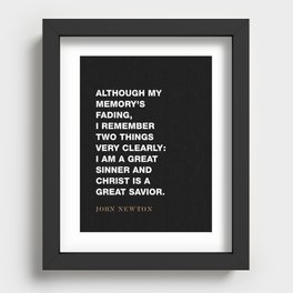 John Newton "Two Things I Remember" Amazing Grace Recessed Framed Print