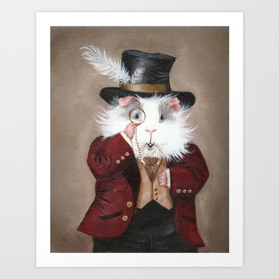 Simon Cranberry the Victorian Guinea Pig Art Print