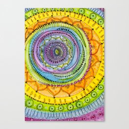 Sunburst Flower Mandala Canvas Print