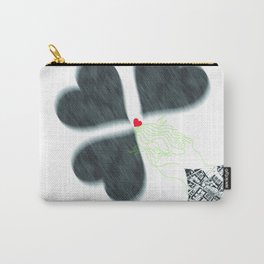 L(ove)+L(uck) Carry-All Pouch | Digital, Fabric, Vintage, Typography, Pop Art, Pattern, Plastic, Wood, Collage, Paper 