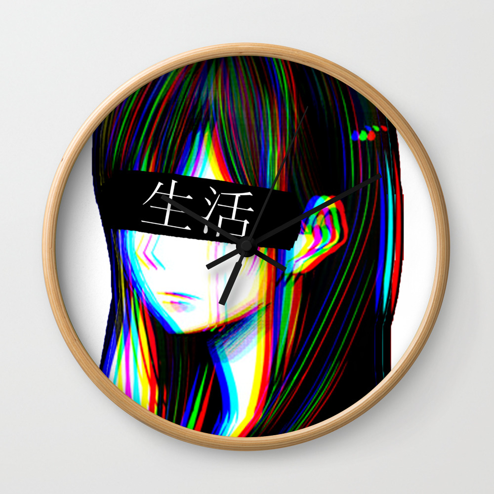 Art Sad Japanese Anime Aesthetic Wall Clock By Poser Boy Society6,Girl Easy Unicorn Png Clipart Girl Easy Unicorn Draw So Cute