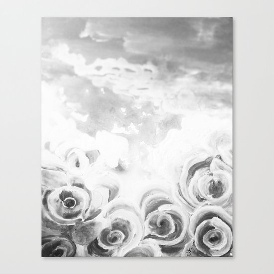 Fading Roses Silver Lining Canvas Print