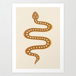 Minimal Snake - Desert Orange II Art Print