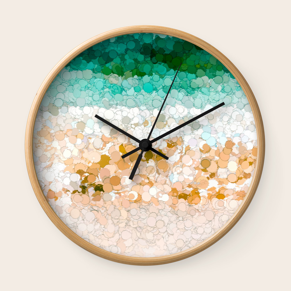 On The Beach Abstract Painting Wall Clock By Andreaanderegg Society6
