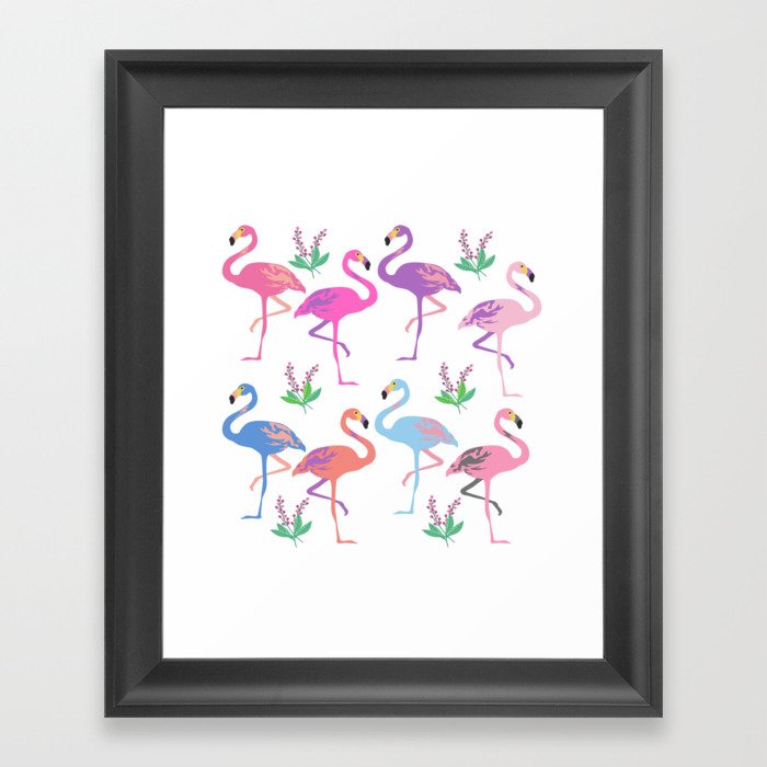 Beautiful flamingos  Framed Art Print