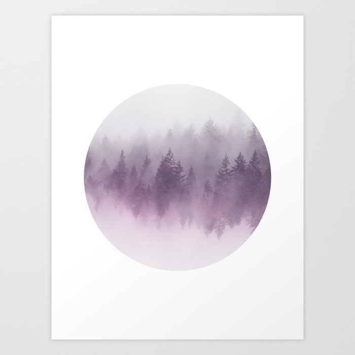 Pink and White Landscape, Forest Photography Art Print