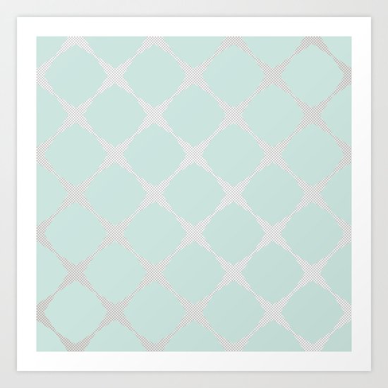 Polka Dots & Mint Tiles Art Print