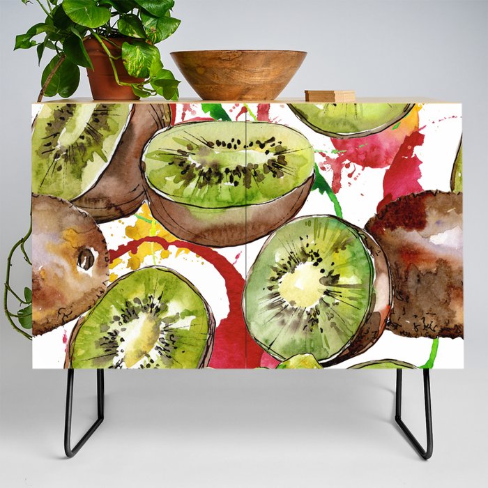 Watercolor Exotic Fruit Pattern 05 Credenza