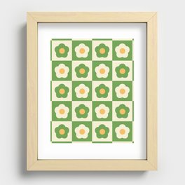 Checkered Daisies, 60s Daisy Check Pattern Recessed Framed Print