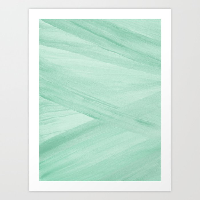 Sage Green Abstract Lines Art Print