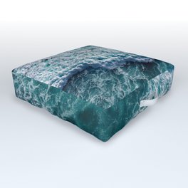 Strong Foamy Ocean Waves Outdoor Floor Cushion