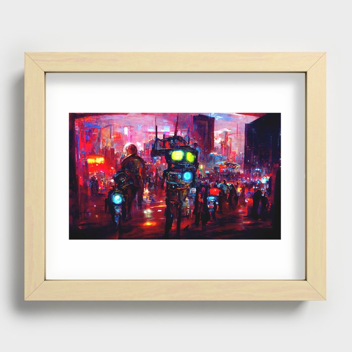 Robo-City Recessed Framed Print