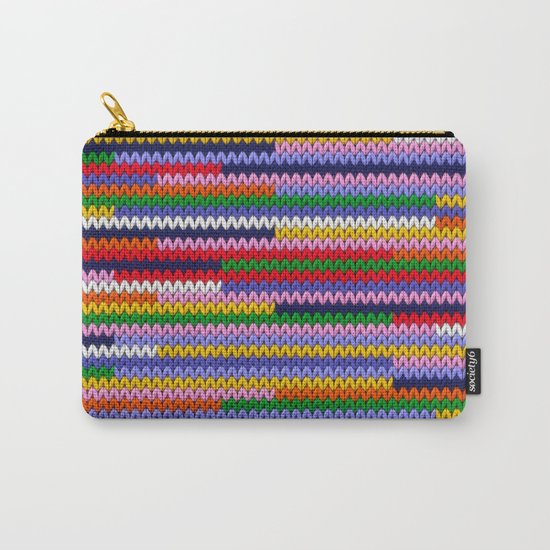 Knitted random lines Carry-All Pouch