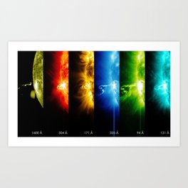 Solar Flare Rainbow Art Print | 2Sweet4Wordsdesigns, Astronomy, Galaxydreamsdesigns, Space, Homedecor, Colorful, Solarflares, Outerspace, Thesun, Photo 