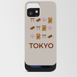 Tokyo Retro Illustration Art Vacations Boho Decor Modern Decor Beige Tones iPhone Card Case