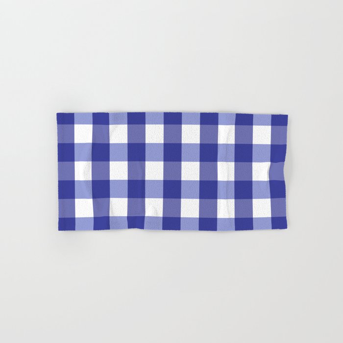 Gingham Plaid Pattern (blue/white) Hand & Bath Towel