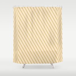 [ Thumbnail: Dark Khaki and Bisque Colored Lines Pattern Shower Curtain ]