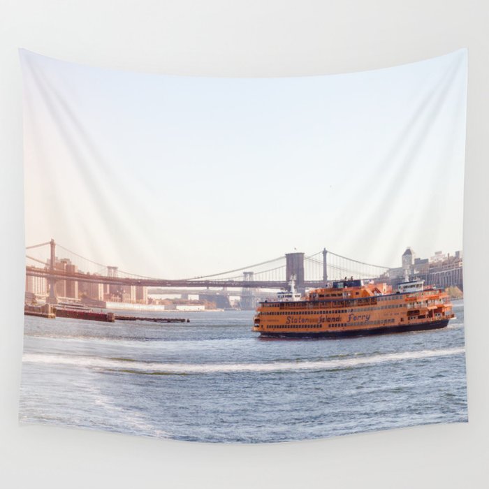 Staten Island Ferry to Manhattan Wall Tapestry