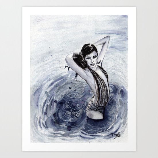 Blue Swim Art Print