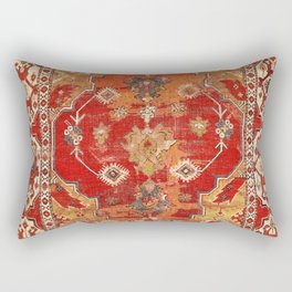 Transylvanian West Anatolian Carpet Print Rectangular Pillow