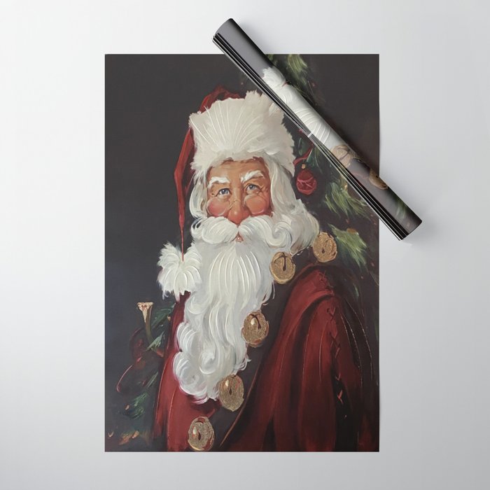 Portrait of Saint Nick Santa Clause Christmas Wrapping Paper