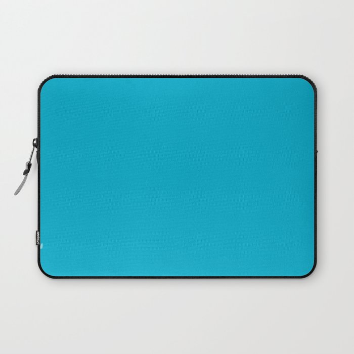 Blue Atoll Solid Color PANTONE 16-4535 2022 Summer Trending Shade - Hue - Colour Laptop Sleeve
