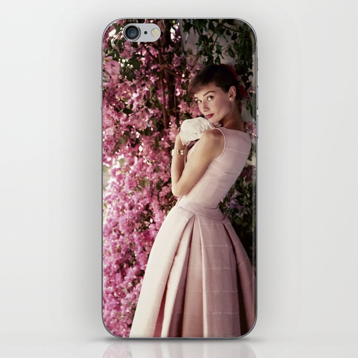 Audrey Hepburn Flowers iPhone Skin