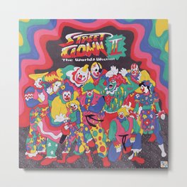 Street Fighter Clown Edition Metal Print | Circus, 90S, Gamer, Retro, Cartoon, Ryu, Krusty, Pink, Drawing, Chunli 
