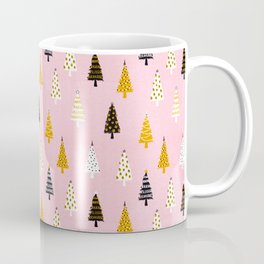 Christmas Trees Modern Pink Pattern #pinkchristmas #christmaspattern Coffee Mug
