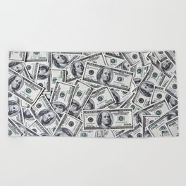 Hundred dollars bills Beach Towel