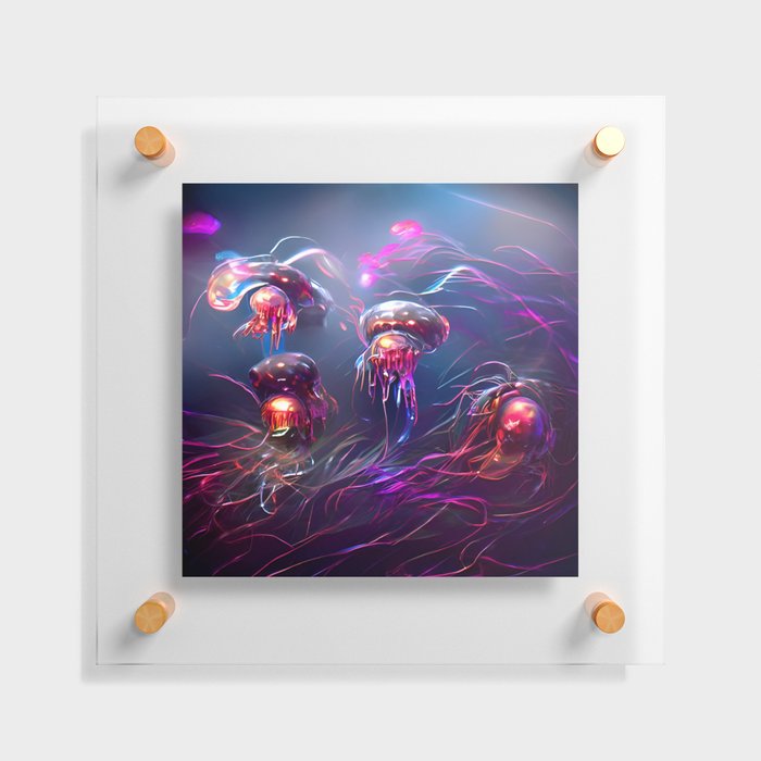 Purple Jellyfish Floating Acrylic Print