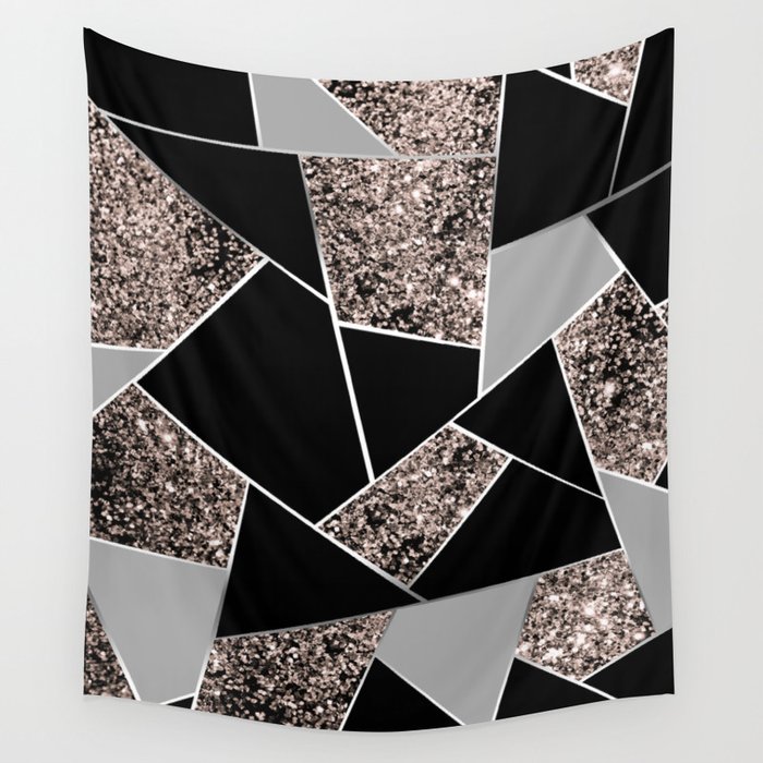 Rose Gold Geometric Glitter Glam 1 Geo Decor Art Society6