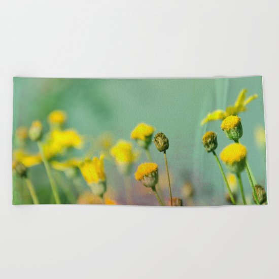 Yellow nostalgia Beach Towel