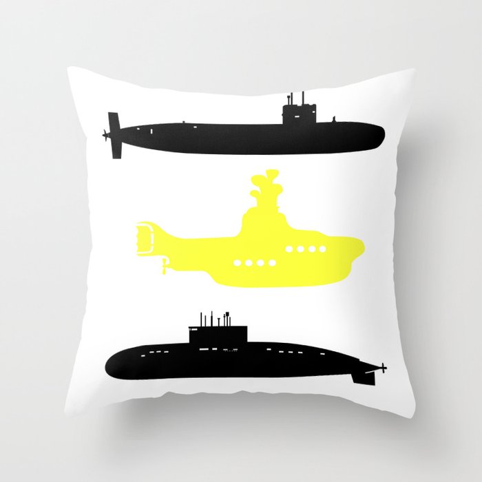 Yellow Submarine Throw Pillow