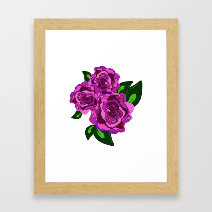Single Pink Flower Bouquet Framed Art Print
