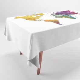 Watercolor world map Tablecloth