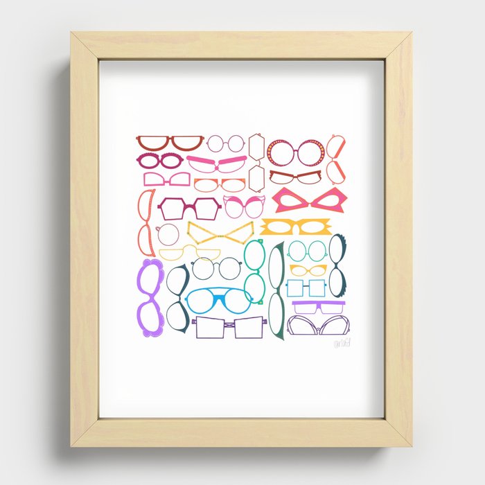 Who Framed What Rainbow Grid - White Recessed Framed Print