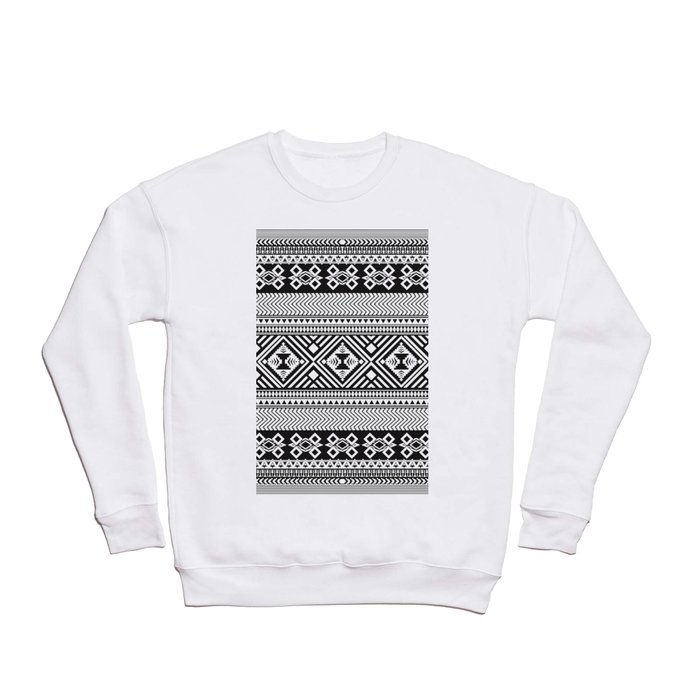 Monochrome Aztec inspired geometric pattern Crewneck Sweatshirt