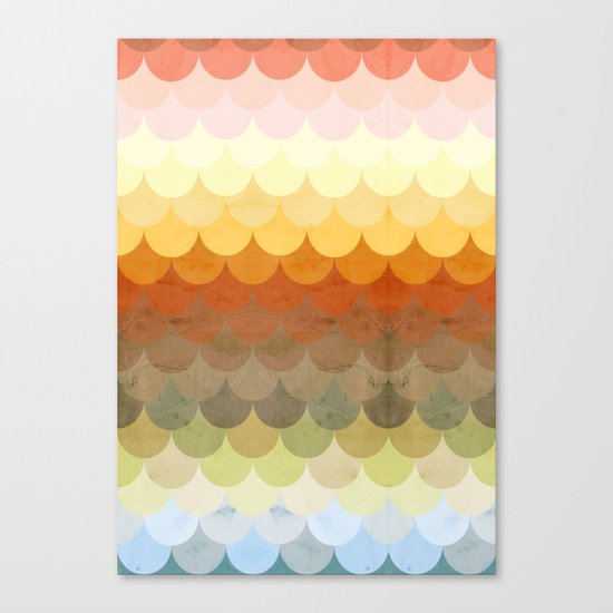 Half Circles Waves Color Canvas Print