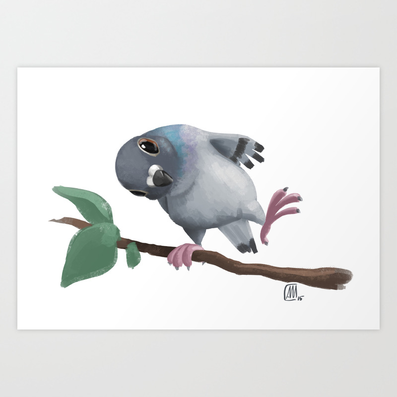 Cute Baby Pigeon Art Print By Amcart Society6