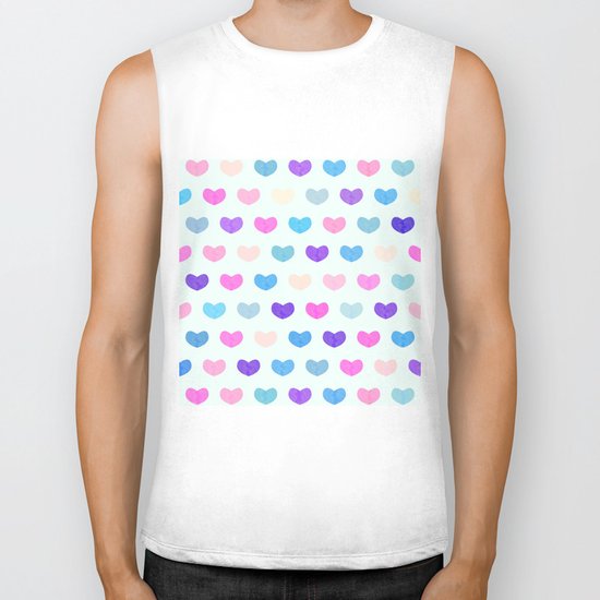 Colorful Cute Hearts II Biker Tank