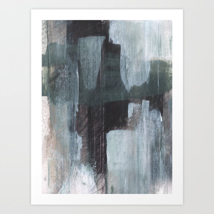 Rainy City Abstract Cityscape Painting Art Print By Mininst Society6