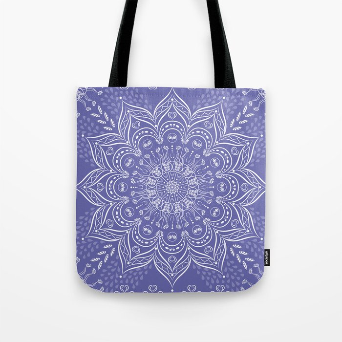 Elegant Boho Purple Mandala Tote Bag