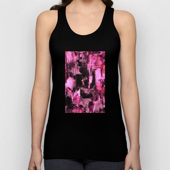 Harsh Pink - Neon Pink Abstract Unisex Tank Top